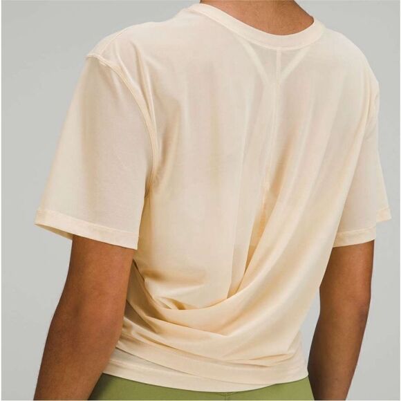 EUC Lululemon sheer tan wrap top 4 6 yoga Pilates - Picture 3 of 6